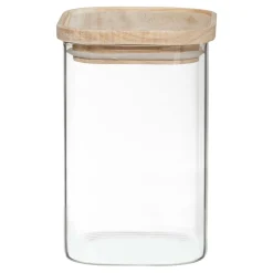 5five 4 bocaux verre empilables couvercle bois