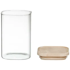 5five 4 bocaux verre empilables couvercle bois