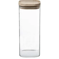 5five 3 bocaux verre empilables couvercle bois