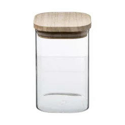 5five 3 bocaux verre empilables couvercle bois