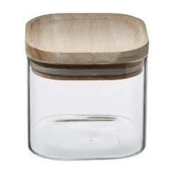 5five 3 bocaux verre empilables couvercle bois