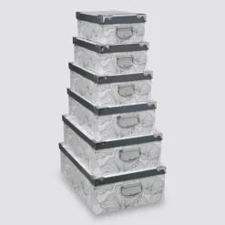 5five 6 boîtes coin métal, Noir et blanc