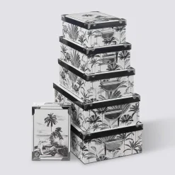 5five 6 boîtes coins métal, Noir et blanc