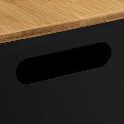 5five 3 boîtes couvercle bambou, Noir