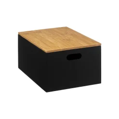 5five 3 boîtes couvercle bambou, Noir