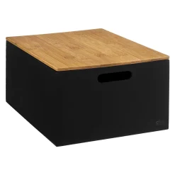 5five 3 boîtes couvercle bambou, Noir