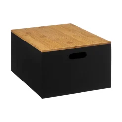5five 3 boîtes couvercle bambou, Noir