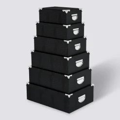 5five 6 boîtes de rangement coin métal, Noir