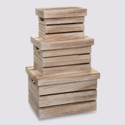 5five 3 boîtes de rangement en bois