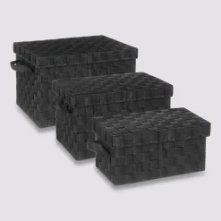 5five 3 boîtes de rangement, Noir