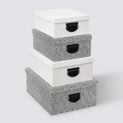 5five 4 boîtes de rangement, Noir et blanc