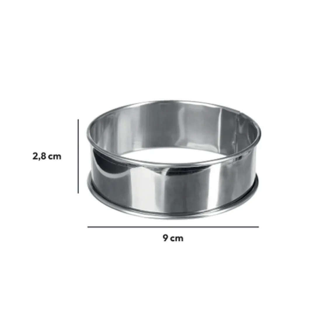 5five 4 cercles à tartelettes inox, 9cm
