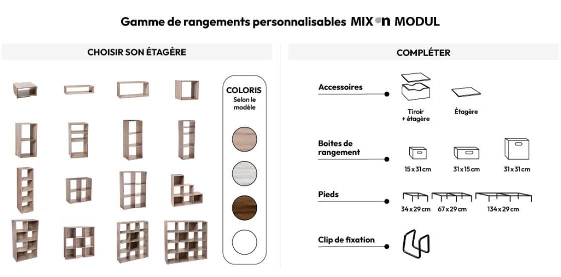 5five 4 clips métals pour étagères