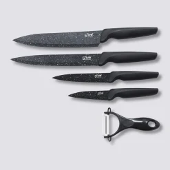 5five 4 couteaux acier, 1 éplucheur