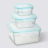 5five 3 grandes boîtes carrées de conservation verre
