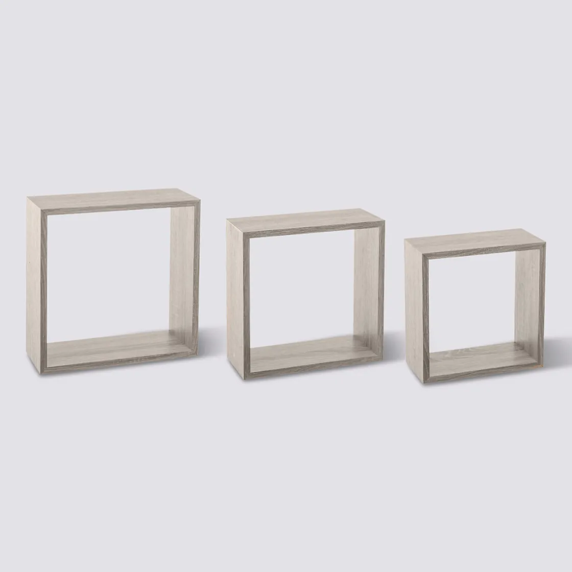 5five 3 grandes étagères murales cube, Effet chêne gris