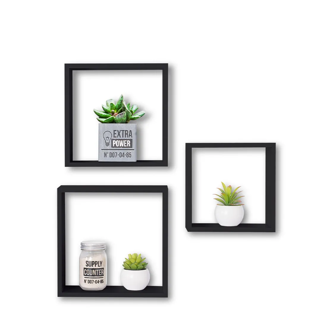 5five 3 grandes étagères murales cube, Noir