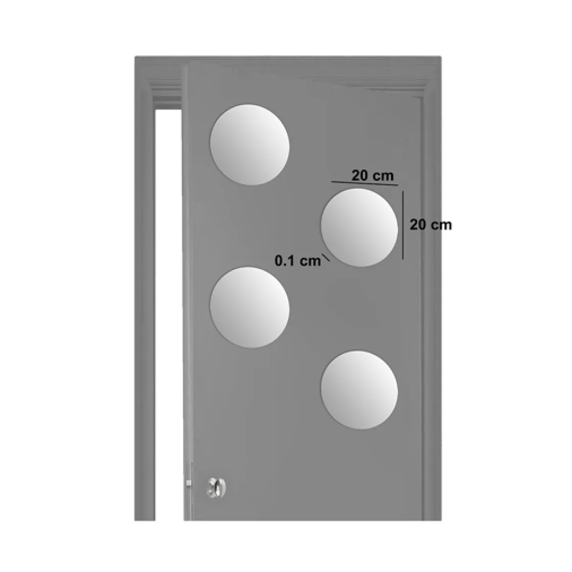 5five 4 miroirs adhésifs ronds, D.20 cm