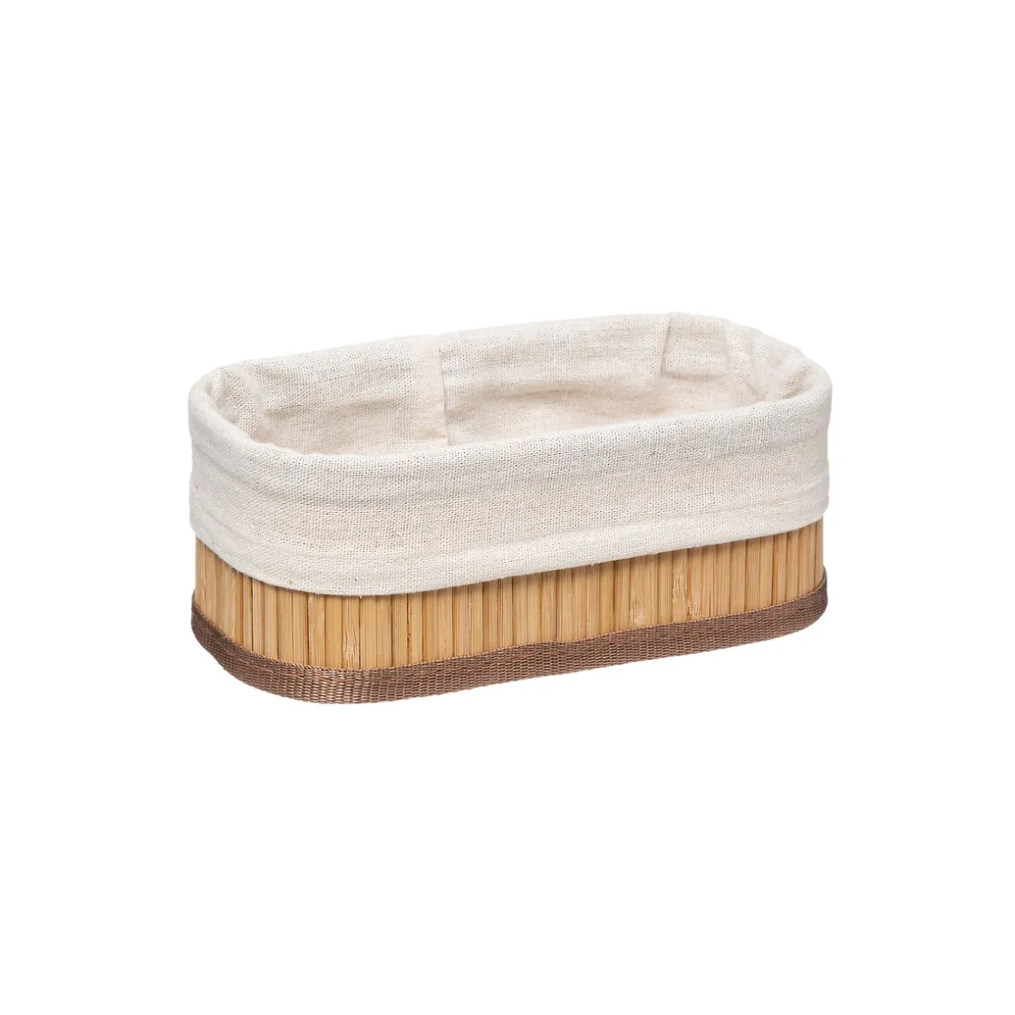 5five 3 paniers bambou, tissu blanc