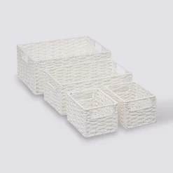 5five 4 paniers de rangement, Blanc