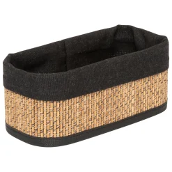 5five 3 paniers en tissu, Bambou et noir