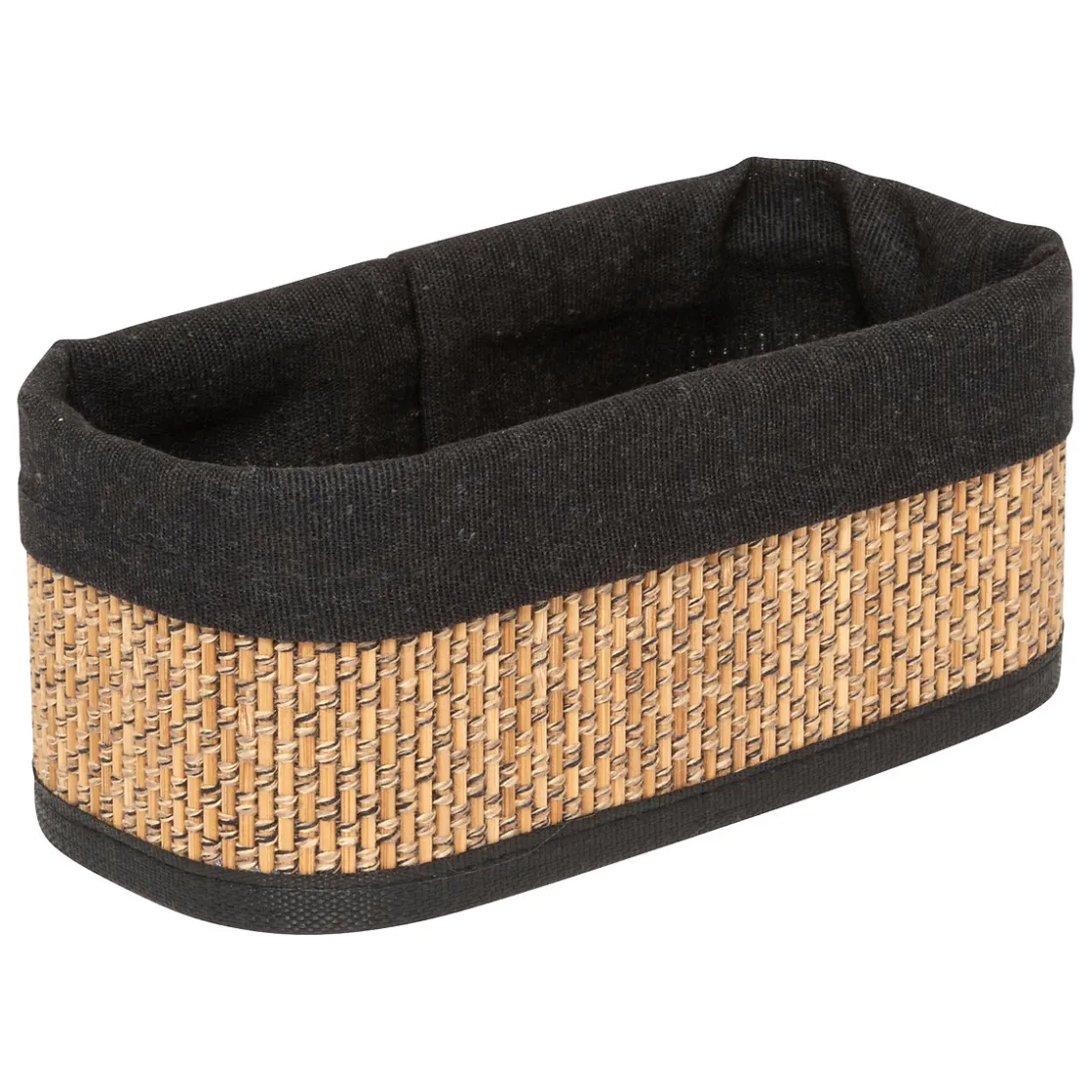 5five 3 paniers en tissu, Bambou et noir