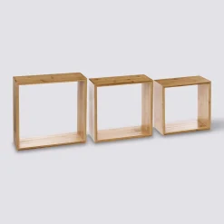 5five 3 petites étagères murales cube, Bambou
