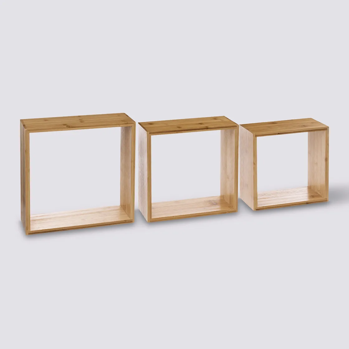 5five 3 petites étagères murales cube, Bambou