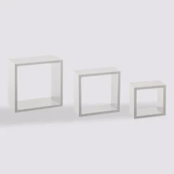 5five 3 petites étagères murales cube, Blanc