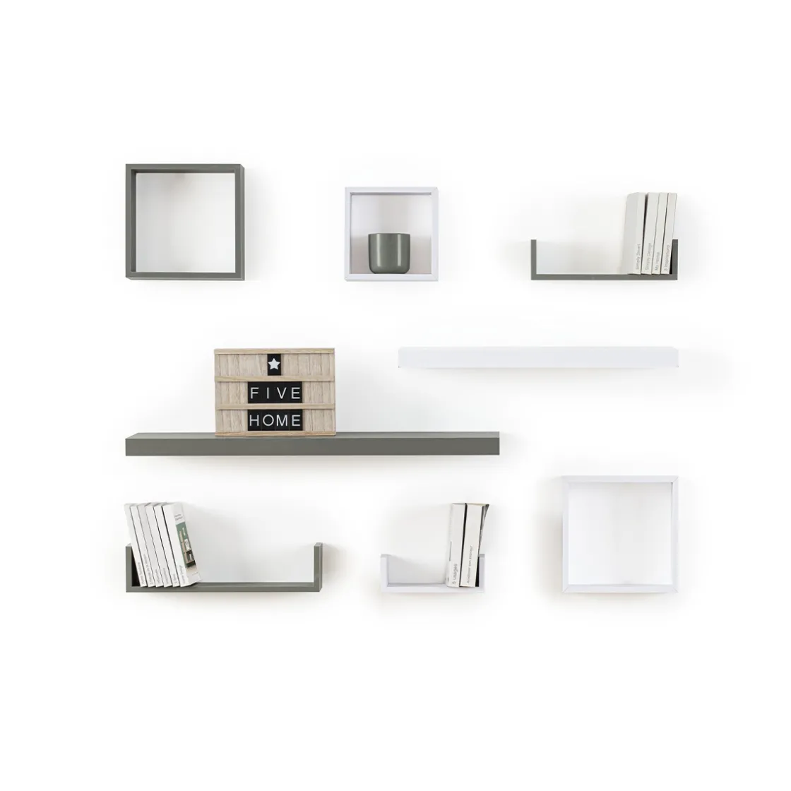 5five 3 petites étagères murales cube, Blanc