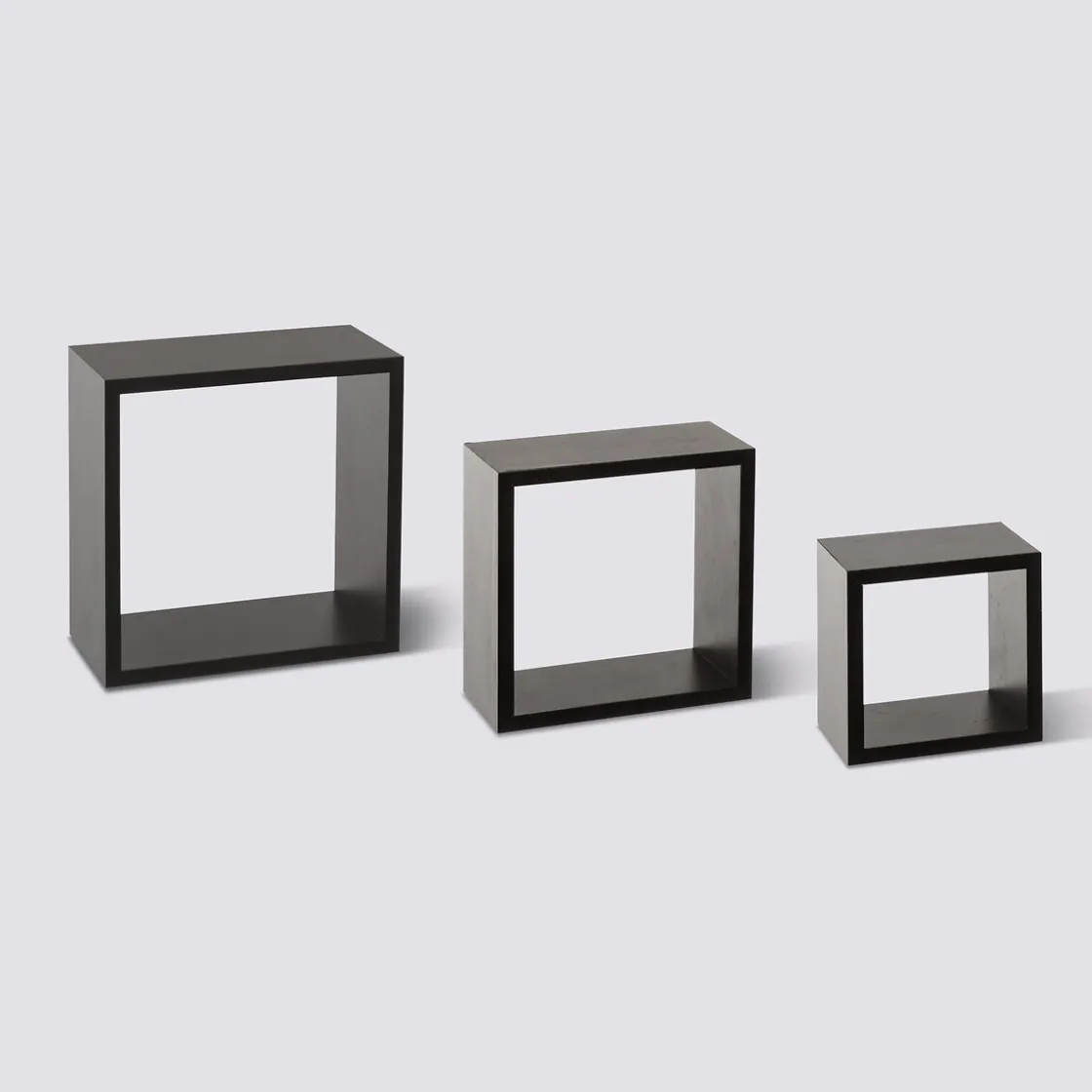 5five 3 petites étagères murales cube, Noir