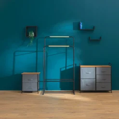 5five 3 petites étagères murales cube, Noir