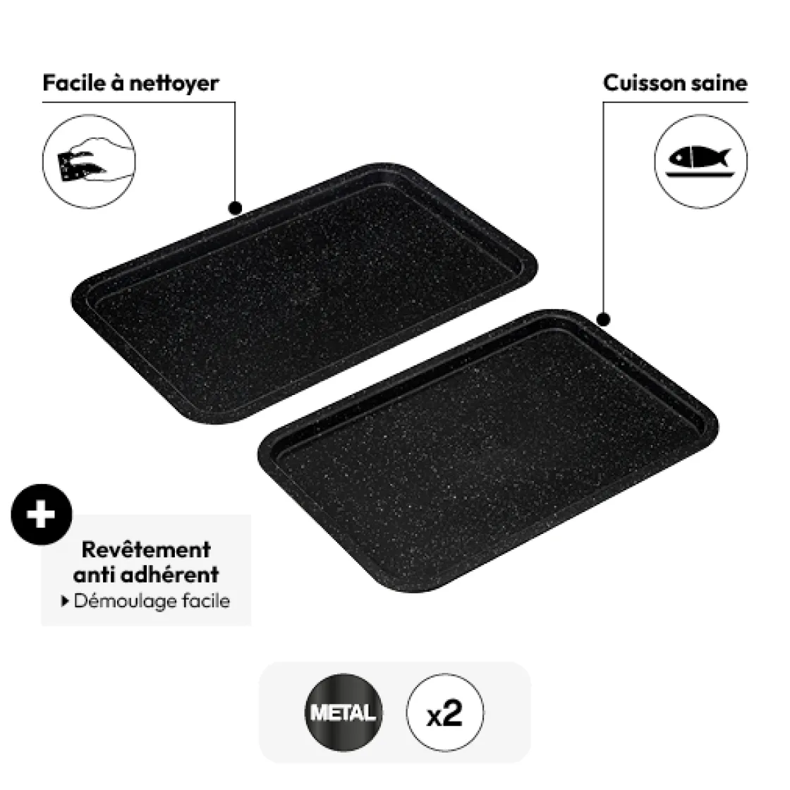 5five 2 plaques de cuisson en acier