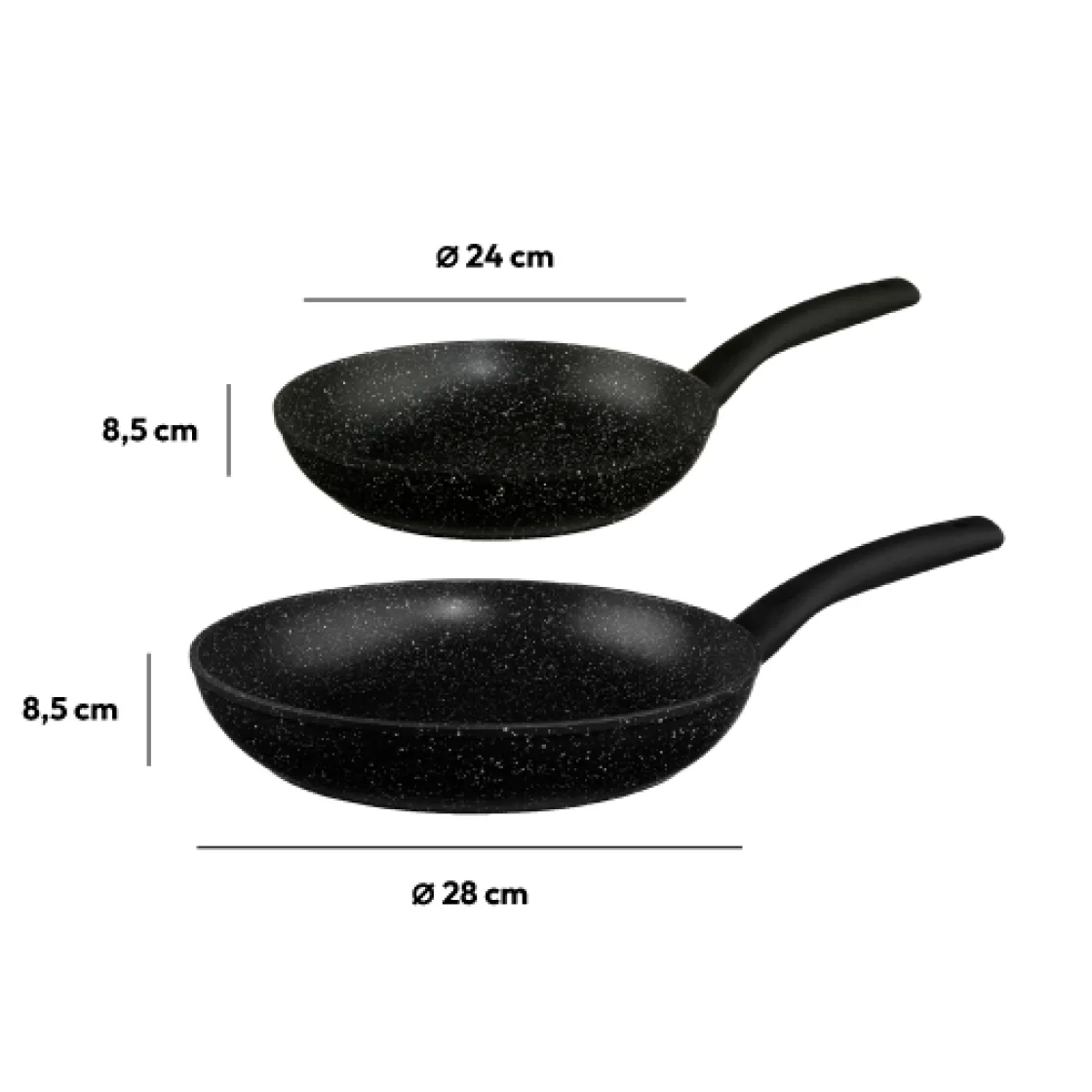 5five 2 poêles Aluminium, 24/28 cm