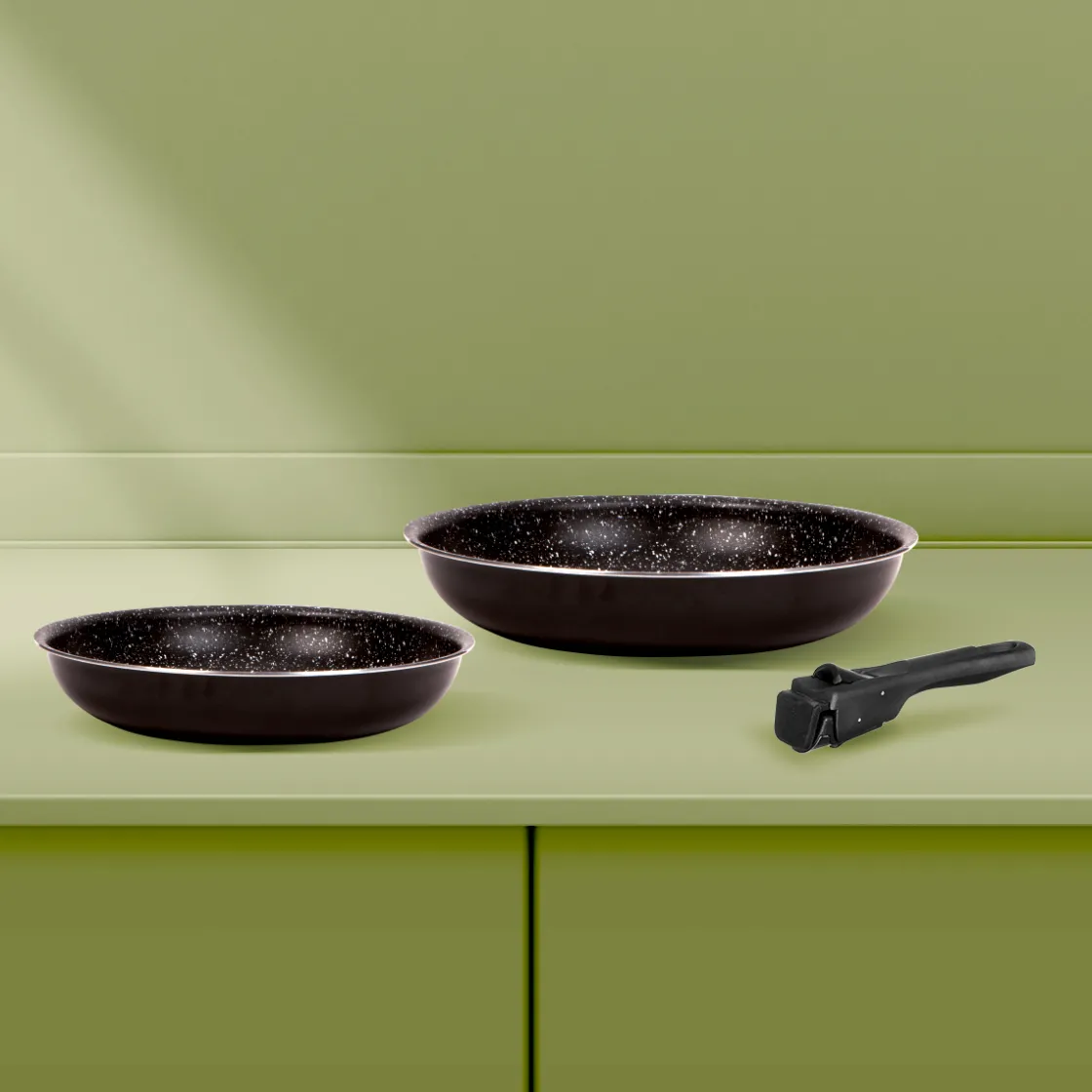 5five 2 poêles Aluminium poignée amovible, 20/26 cm