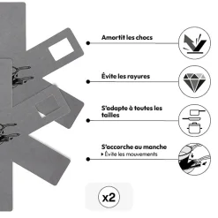 5five 2 protections anti-rayures, Gris/rouge