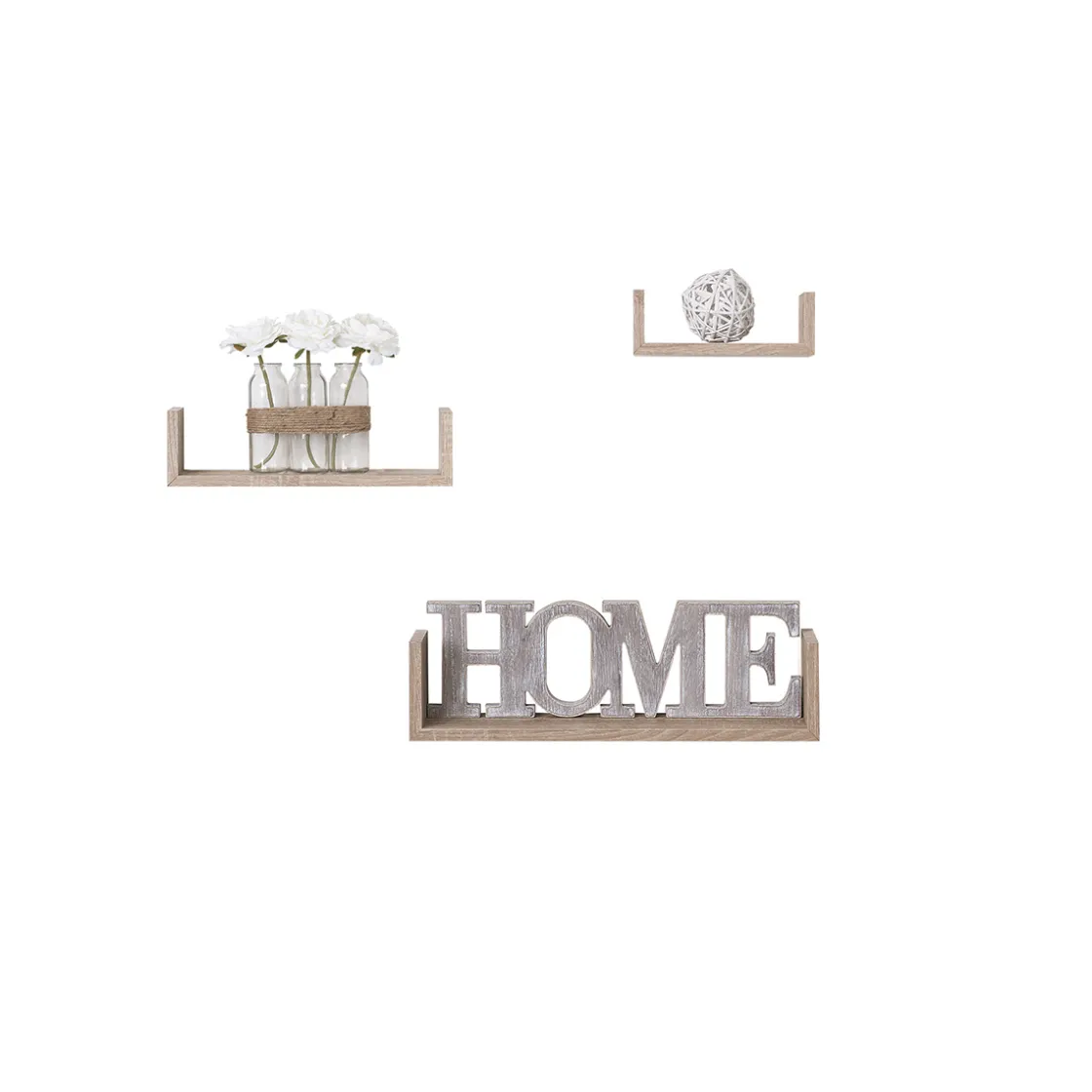 5five 3 étagères murales, Effet bois naturel