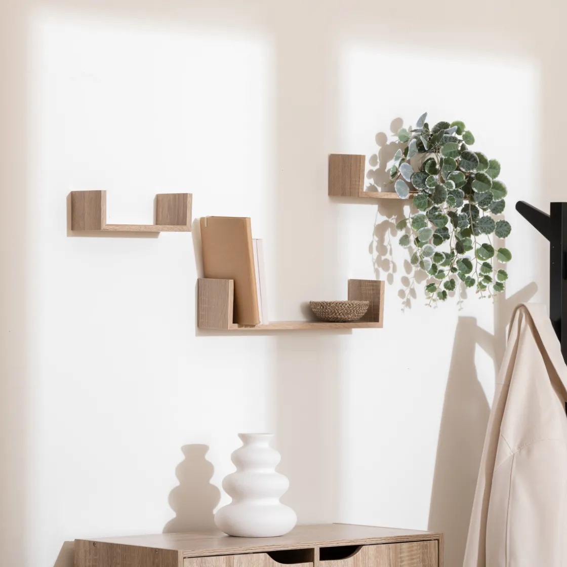 5five 3 étagères murales, Effet bois naturel