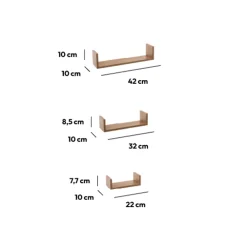 5five 3 étagères murales, Effet bois naturel