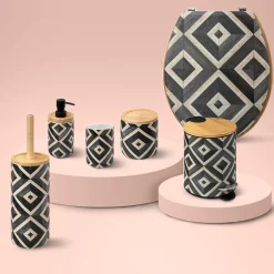 5five Abattant WC, Noir et beige