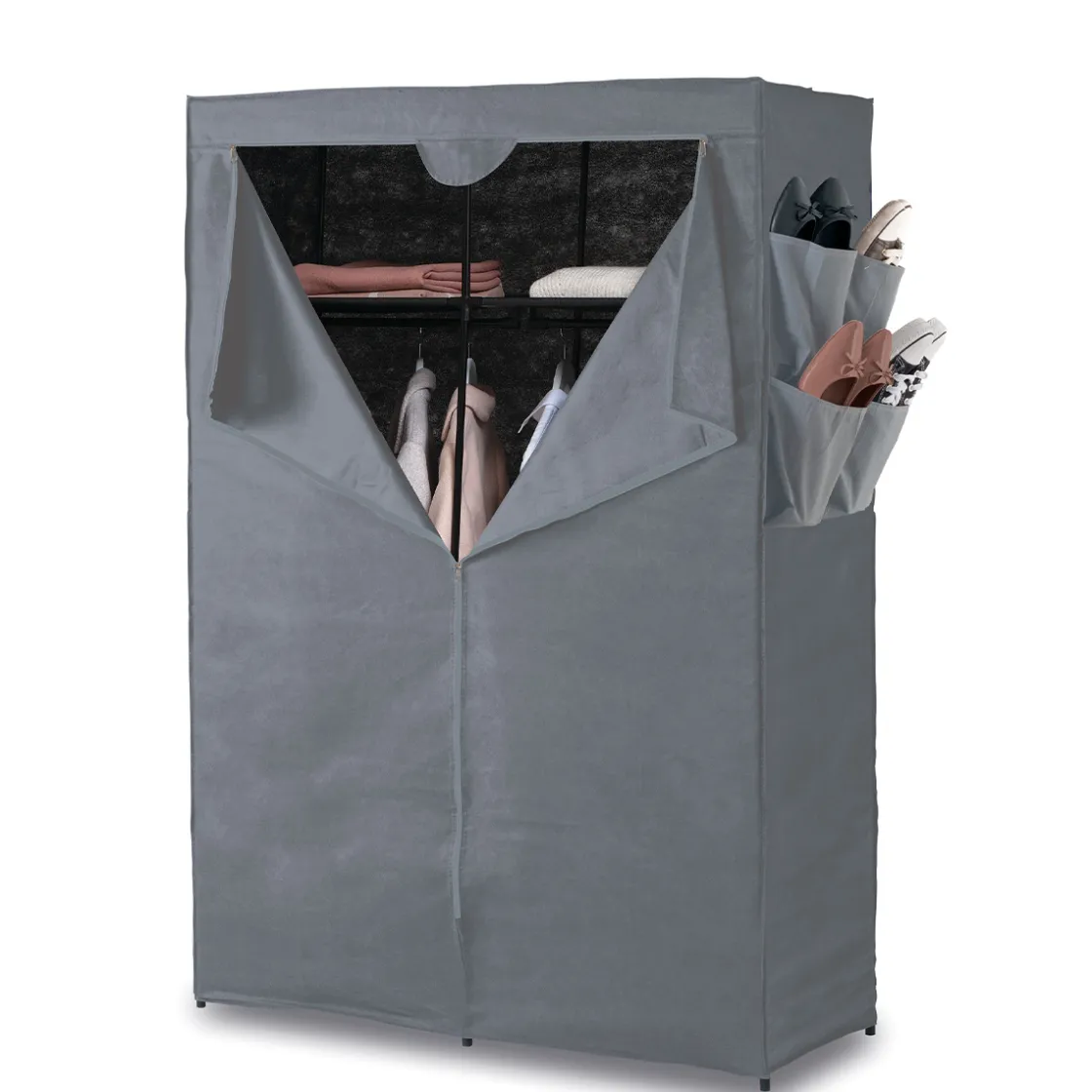 5five Armoire 2 penderies, Gris