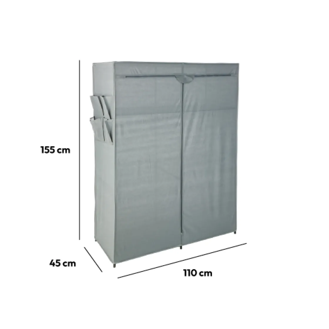 5five Armoire 2 penderies, Gris