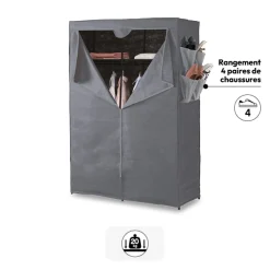 5five Armoire 2 penderies, Gris