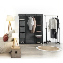 5five Armoire 2 penderies, Gris