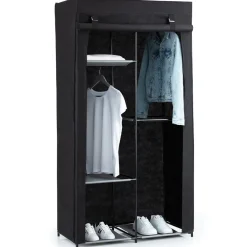 5five Armoire penderie modulable, tissu noir