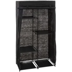 5five Armoire penderie modulable, tissu noir