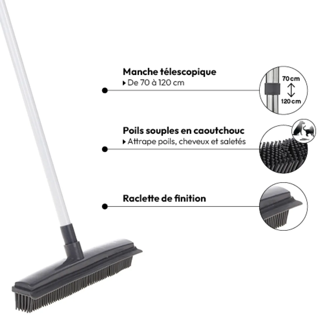 5five Balai télescopique caoutchouc
