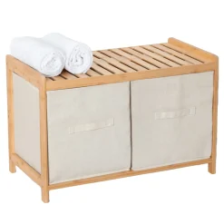 5five Banc de rangement avec 2 paniers, bambou