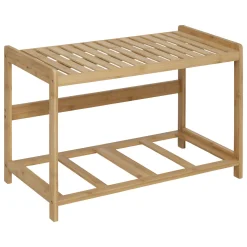 5five Banc de rangement avec 2 paniers, bambou