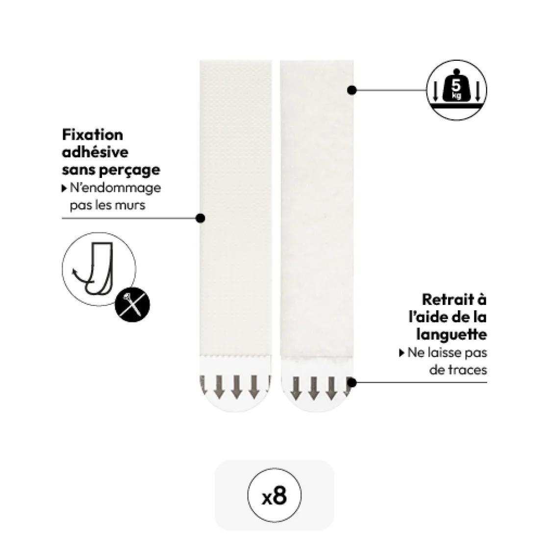 5five Bande de fixation murale sans perçage